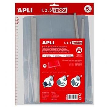 Apli Pack de 5 Forros de Libro con Solapa Ajustable 300 mm