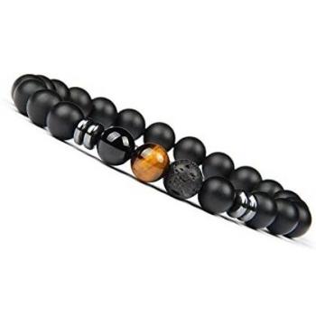 Bracelet en Onyx Marbré Bleu 8mm