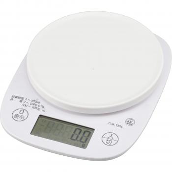 White 3‑kg Digital Kitchen Weighing Scale – OHM Antimicrobial