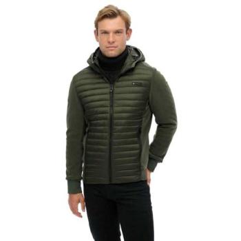 Piumino Superdry Storm Hybrid verde Iva con cappuccio