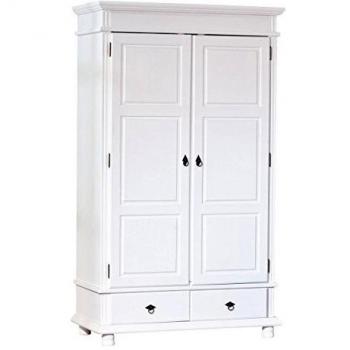 Grande armoire blanche avec 2 portes et 2 tiroirs