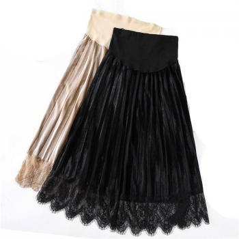 Solid Color Loose Maxi Skirt for Expecting Mothers