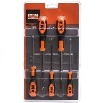 Juego Completo de Destornilladores Bahco 604‑5 con Mango de Goma (5 piezas)