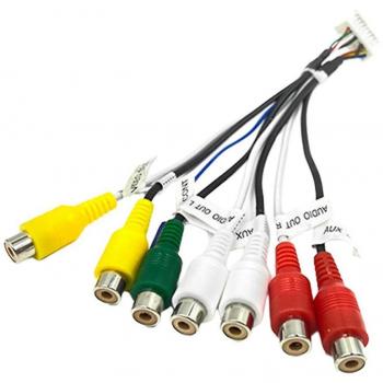 Cable AUX de audio/video RCA 7 cabezales con adaptador de 20 pines