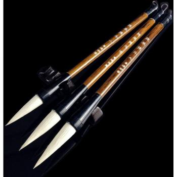 Authentic Official Script Calligraphy Brush Pack – Soft Chinese Woolen Hair for Writing & Art Brushes