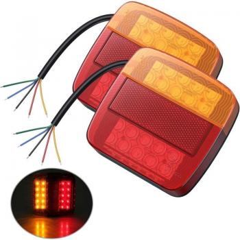 XVX Luci di Sicurezza LED a Targa – Confezione Rosso/Ambra/Blanco 12V E‑Mark