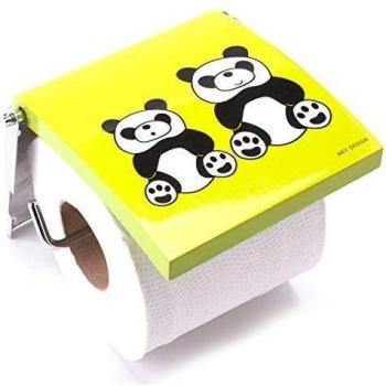 Porte-Rouleau Papier WC Murale Acier Inox Panda Vert MSV