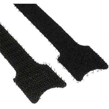 Cierre de Velcro Inline 12x200mm, 10 piezas, negro