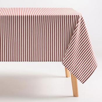 Mantel Tacto Algodón Gamusi – Rayas Arenza Impermeable 160x160 cm