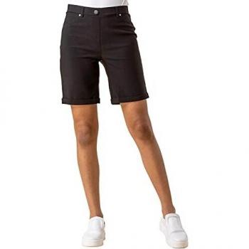 Roman Originals Slim Fit Casual Black Women's Bermuda Shorts