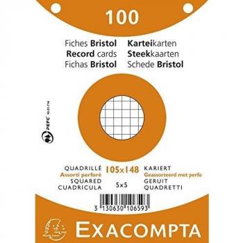 100 Fiches Bristol A5 Couleurs 5X5 10658E