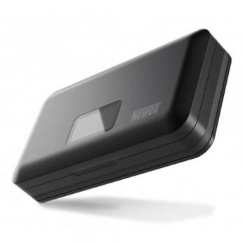 Newell LCD Dual-Channel Ladegerät mit Powerbank und SD-Kartenleser für NP-W126 Batterien – Kamera Akku + Stromversorgung