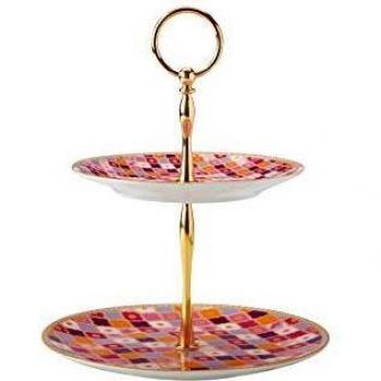 Maxwell & Williams Teas & C's Kasbah Gift Set, Pink Porcelain, 2-Tier Cake Stand