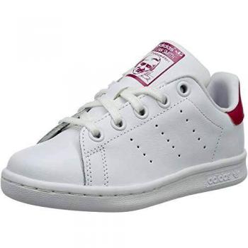 Adidas Stan Smith C, Scarpe da Ginnastica Basse Unisex-Bambini, Bianco (Footwear White/footwear White/bold Pink), 37 EU