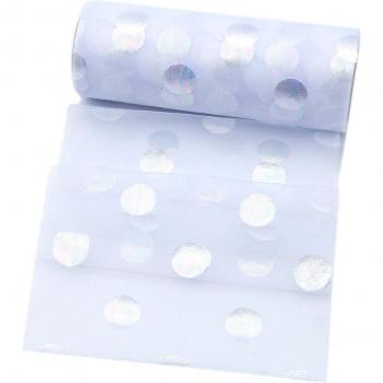 10 Yard Roll Iridescent Dot Mesh Ribbon 15cm
