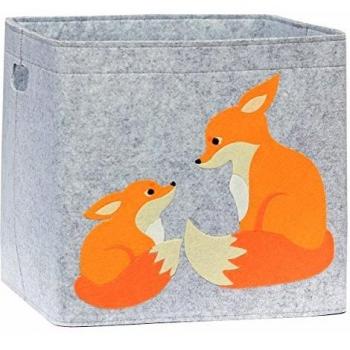 Scatola portaoggetti per cameretta bambini Lucky Sign Care con disegni di volpi