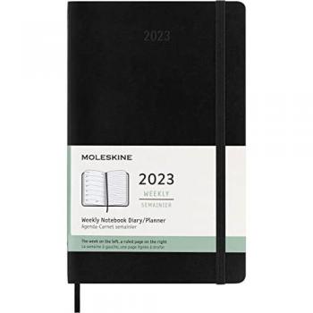 Moleskine 12-Month Weekly Diary, Large Size, Soft Cover, Black