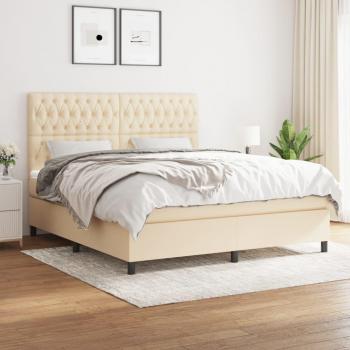 Letto a molle con materasso crema 180x200 cm
