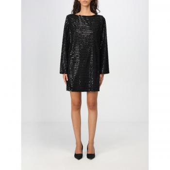 Emporio Armani Black Sequin Boat Neck Dress
