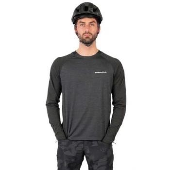 Endura SingleTrack Long Sleeve Cycling Jersey Pewter Grey