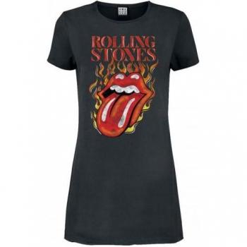T-Shirt Donna Hot Tongue Amplified Carbone Rolling Stones