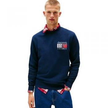 Tommy Jeans Navy XL Flag Regular Fit Dark Night Sweatshirt