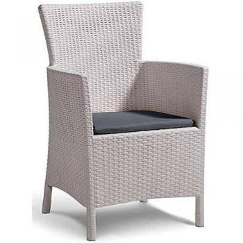 Sillón de exterior Iowa con cojín blanco