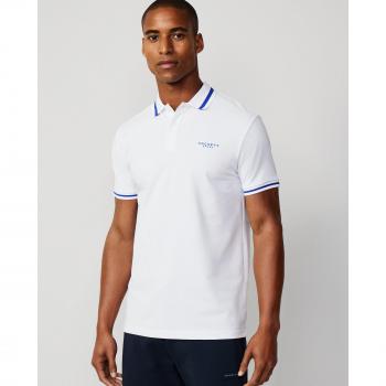 Men's White Hackett Tipped Polo