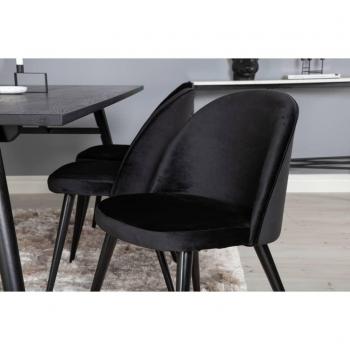 Velluto Nero Sedie da Pranzo 2 pz