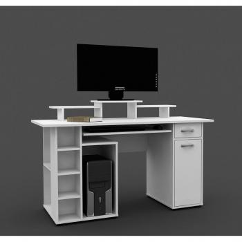 White Alphason San Diego Workspace with Built‑in Shelf