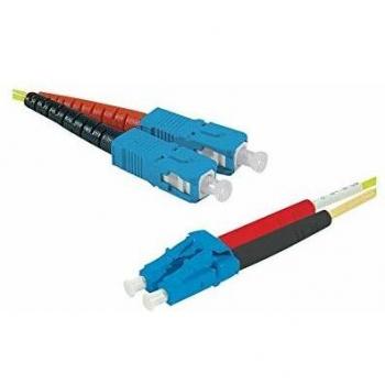 Exertis Connect LWL Patchkabel Eco, 9/125 µm, OS2-Faser, SC Duplex Stecker/LC Duplex Stecker, gelb, 5,0 m UPC
