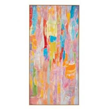 Cuadro abstracto con marco beige 90x4x180 cm