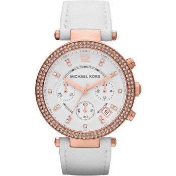 Roségoud Parker Chronograf Horloge voor Dames – Witte Band