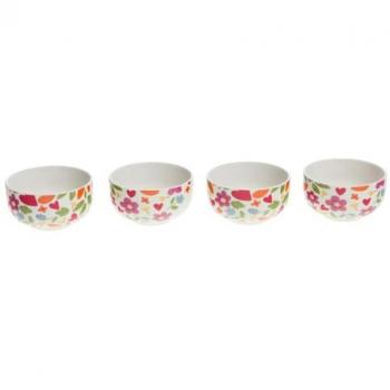 Coffret 4 mini bols Amor décoré en porcelaine