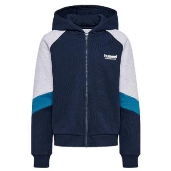 Hummel Junge Kapuzenpullover „Block‑Zip“ – Blau (S24–L30)