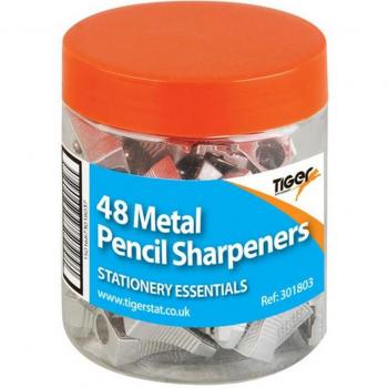 Tiger Stationery Metalen Potloodslijpers Tub Zilver