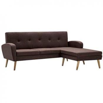 Brown L‑Shape Sofa with Upholstery – VidaXL – 186x136x79 cm