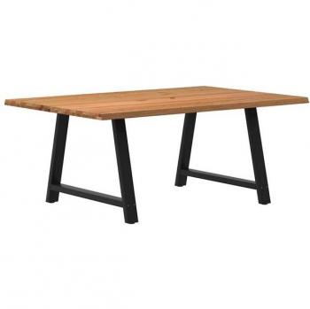 Table à manger bois massif chêne bord naturel 180x100x74 cm