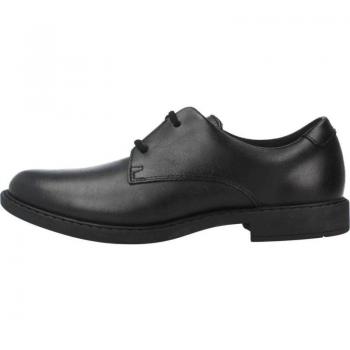 Derby pour garçon Clarks, numéro 121827, noir, semelle en gomme et extérieur en cuir