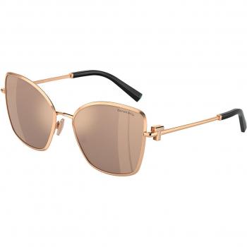 Tiffany Women's Gold Brown Mirrored Sunglasses
