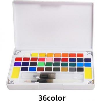 Solid Watercolor Pigment Set with Water Brush