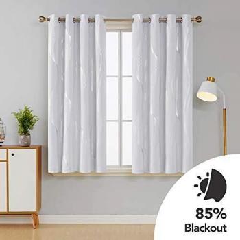 Deconovo Line Foil Printed Blackout Curtains