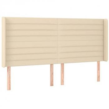 VIDAXL Testiera ad Orecchio Crema 163x16x118/128 cm in Tessuto