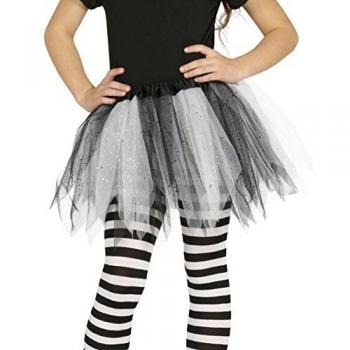 Collant con strisce bianche e nere per bambina elegante