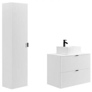 Columna de Baño Zevini 80cm – Diseño Rayado Blanco