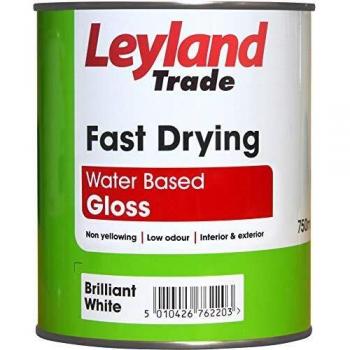 Leyland Trade Fast Drying Gloss Paint Brilliant White 0.75 Litres