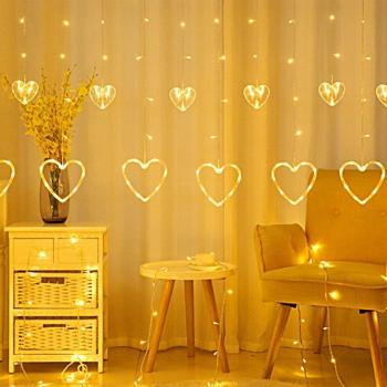 Decoración navideña luces LED en forma de corazón
