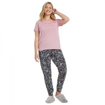 M & Co Pyjama 100 % Coton Rose à Poignets – Starburst