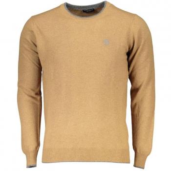 North Sails, Round-neck Knitwear, male, Brown, Size: S Elegant Long Sleeved Sweater Brown