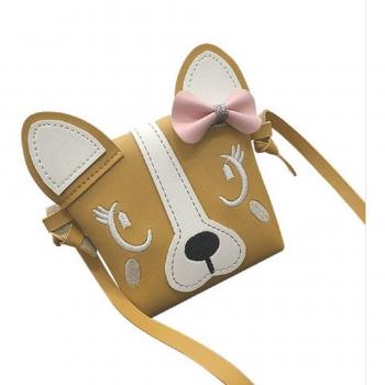 Charming Crossbody Bag for Girls with Dog Bowknot
